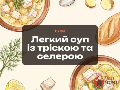 Легкий суп із тріскою та селерою