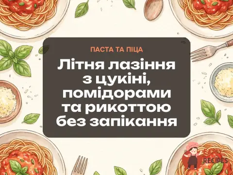 Літня лазіння з цукіні, помідорами та рикоттою без запікання