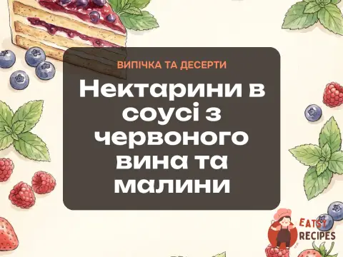Нектарини в соусі з червоного вина та малини