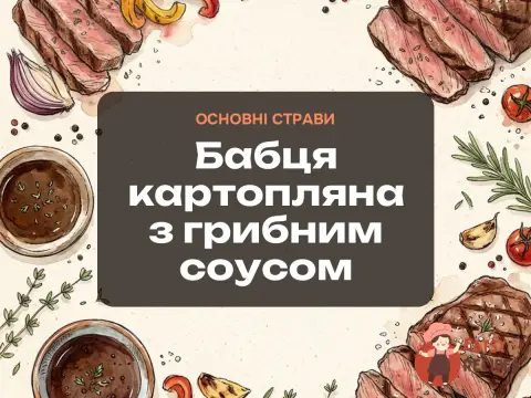 Бабця картопляна з грибним соусом