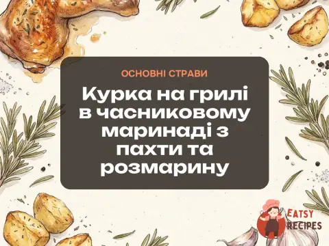Курка на грилі в часниковому маринаді з пахти та розмарину