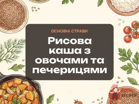 Рисова каша з овочами та печерицями