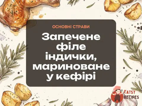 Запечене філе індички, мариноване у кефірі