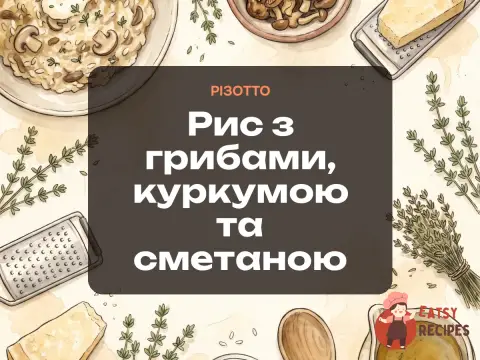 Рис з грибами, куркумою та сметаною