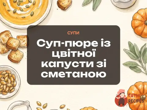 Суп-пюре із цвітної капусти зі сметаною