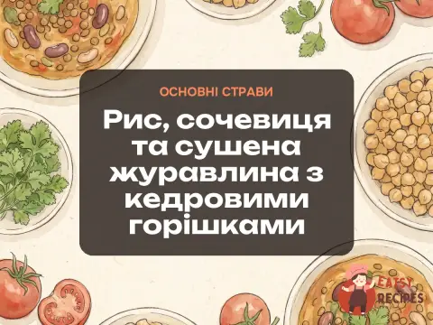 Рис, сочевиця та сушена журавлина з кедровими горішками