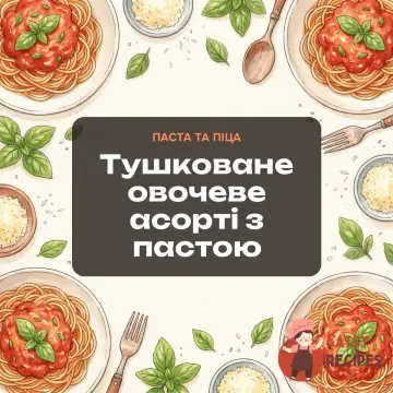 Тушковане овочеве асорті з пастою