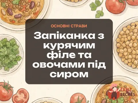 Запіканка з курячим філе та овочами під сиром