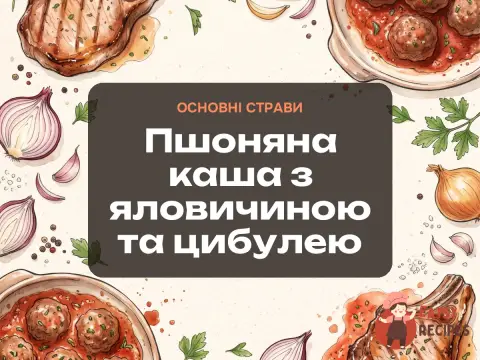 Пшоняна каша з яловичиною та цибулею