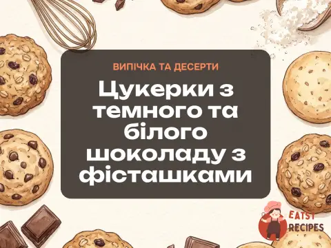 Цукерки з темного та білого шоколаду з фісташками