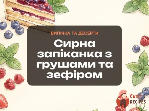 Сирна запіканка з грушами та зефіром
