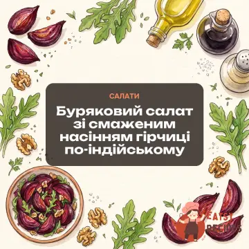 Буряковий салат зі смаженим насінням гірчиці по-індійському