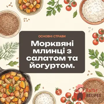 Морквяні млинці з салатом та йогуртом.