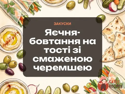 Яєчня-бовтання на тості зі смаженою черемшею