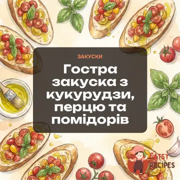 Гостра закуска з кукурудзи, перцю та помідорів