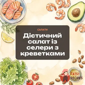Дієтичний салат із селери з креветками