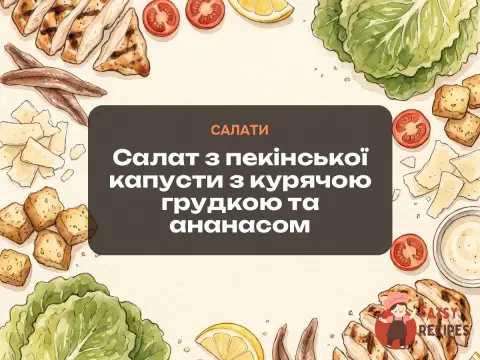 Салат з пекінської капусти з курячою грудкою та ананасом