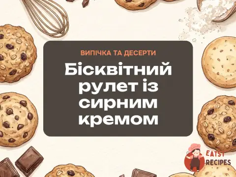 Бісквітний рулет із сирним кремом