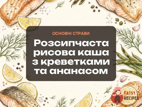 Розсипчаста рисова каша з креветками та ананасом