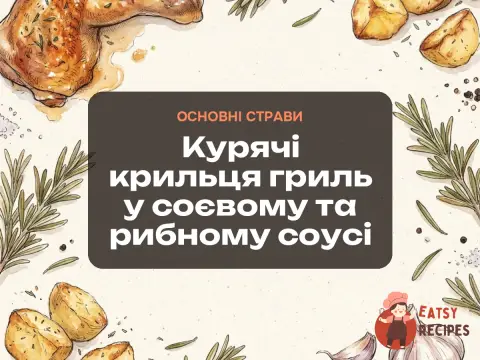 Курячі крильця гриль у соєвому та рибному соусі