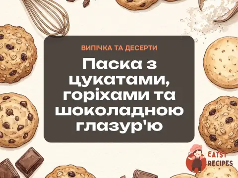 Паска з цукатами, горіхами та шоколадною глазур'ю