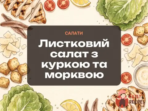Листковий салат з куркою та морквою