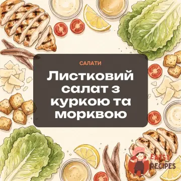 Листковий салат з куркою та морквою