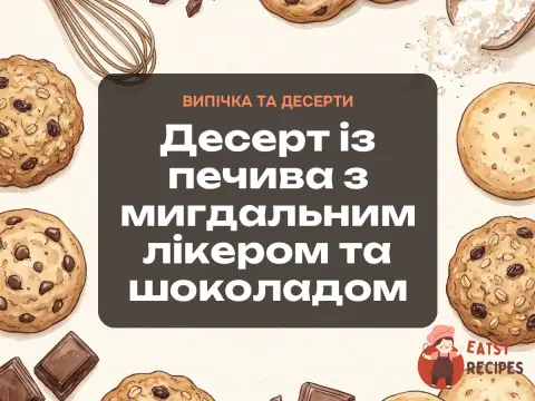 Десерт із печива з мигдальним лікером та шоколадом