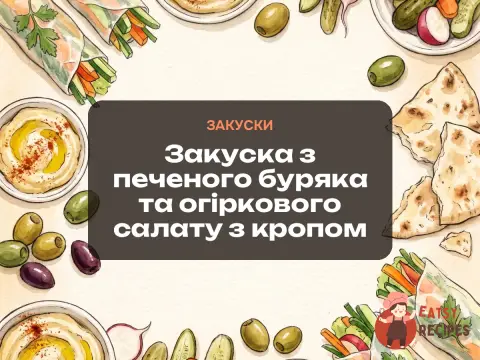 Закуска з печеного буряка та огіркового салату з кропом