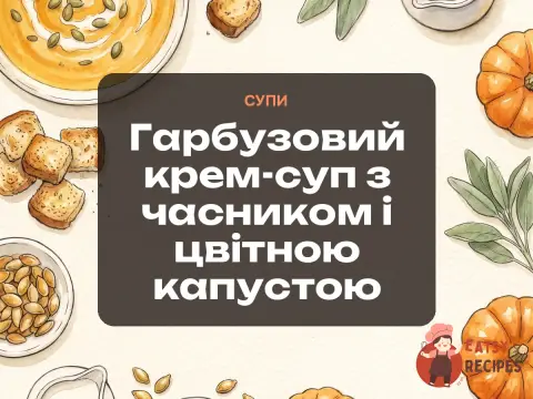Гарбузовий крем-суп з часником і цвітною капустою