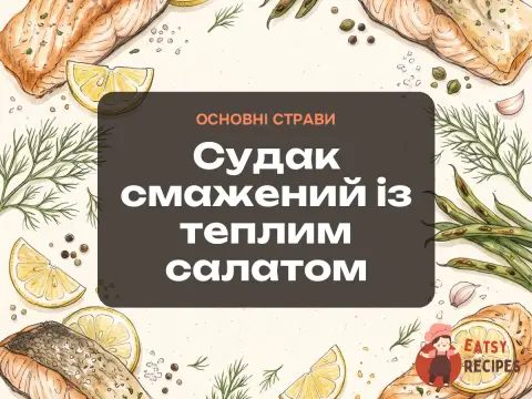 Судак смажений із теплим салатом