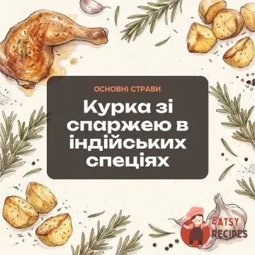 Курка зі спаржею в індійських спеціях