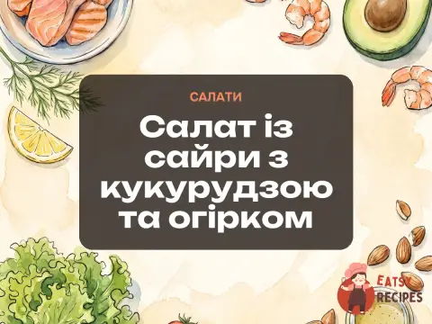 Салат із сайри з кукурудзою та огірком