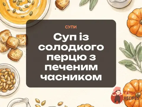 Суп із солодкого перцю з печеним часником