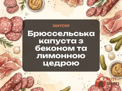 Брюссельська капуста з беконом та лимонною цедрою