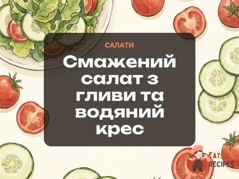 Смажений салат з гливи та водяний крес