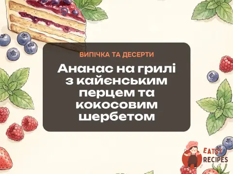 Ананас на грилі з кайєнським перцем та кокосовим шербетом