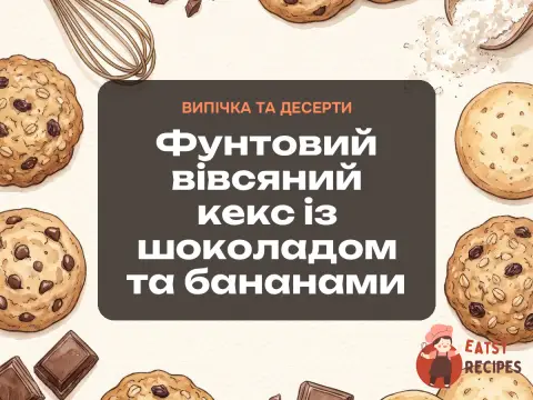 Фунтовий вівсяний кекс із шоколадом та бананами