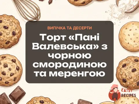 Торт «Пані Валевська» з чорною смородиною та меренгою