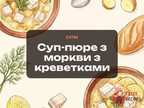 Суп-пюре з моркви з креветками