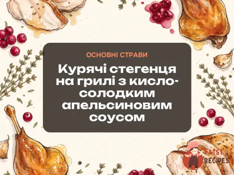 Курячі стегенця на грилі з кисло-солодким апельсиновим соусом