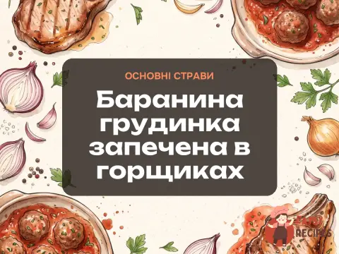 Баранина грудинка запечена в горщиках