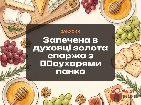 Запечена в духовці золота спаржа з ​​сухарями панко