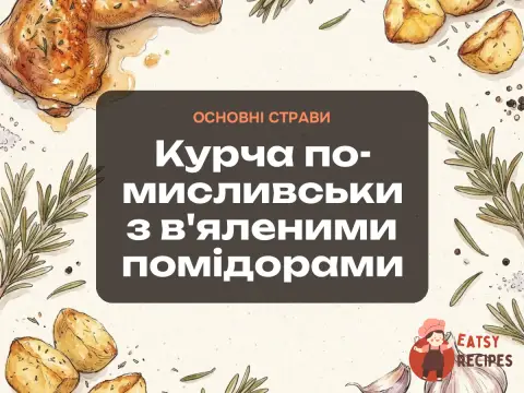 Курча по-мисливськи з в'яленими помідорами