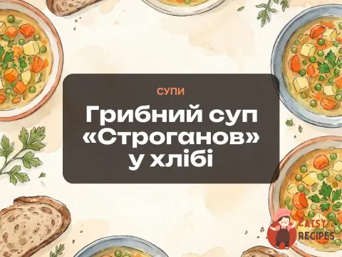 Грибний суп «Строганов» у хлібі