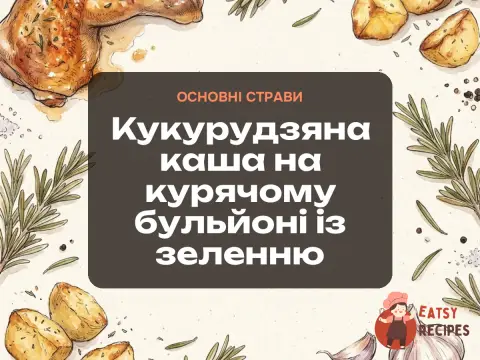 Кукурудзяна каша на курячому бульйоні із зеленню