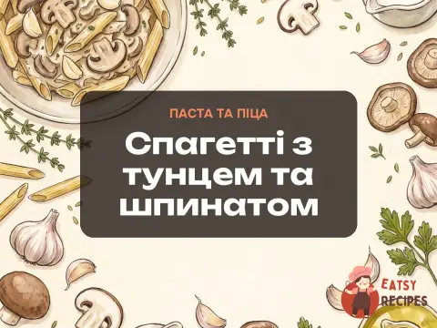 Спагетті з тунцем та шпинатом