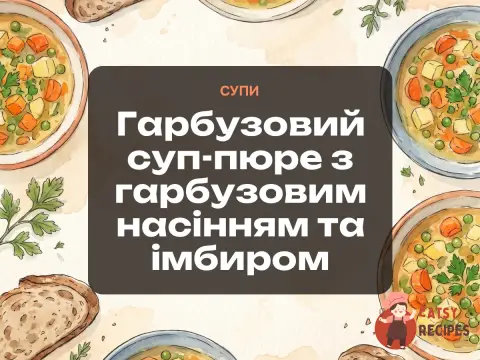 Гарбузовий суп-пюре з гарбузовим насінням та імбиром