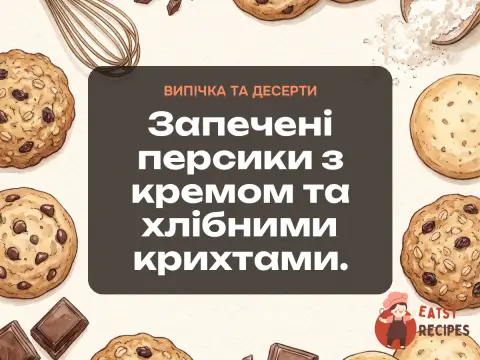 Запечені персики з кремом та хлібними крихтами.