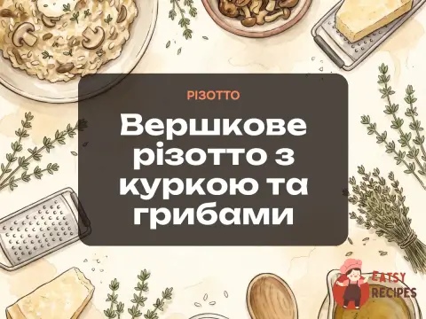 Вершкове різотто з куркою та грибами